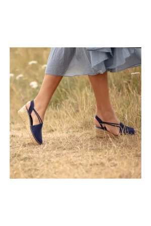 Welligogs Sandals & Espadrilles*Porto Navy Heeled Espadrille Sandal