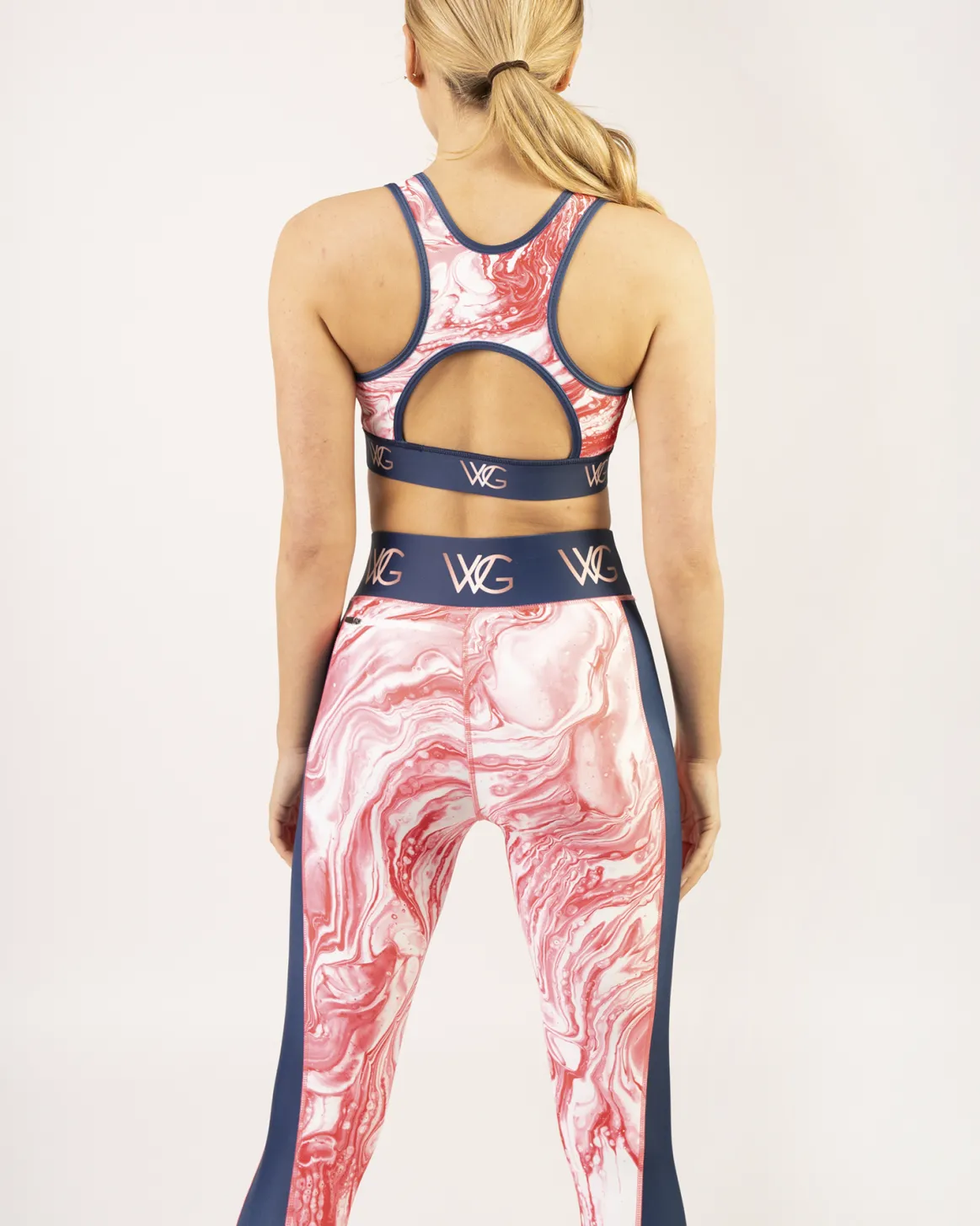 Welligogs Tops*Wg Flex Sustainable Pink Marble Crop Top