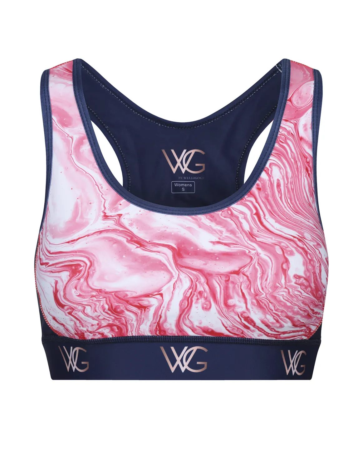 Welligogs Tops*Wg Flex Sustainable Pink Marble Crop Top